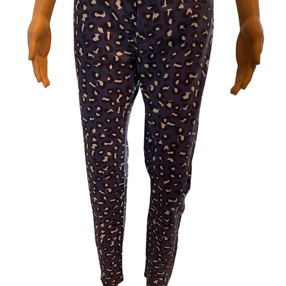 APC Rue Madame Paris 27 XS Cotton Blue Animal Print Straight Leg Jean Ankle Zip - Picture 4 of 12